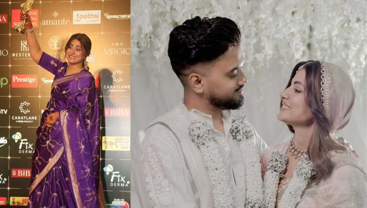 Heena Khan After Wedding look in Banarsi Saree
